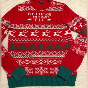 ⭐️ 3/$20 Ugly Christmas sweater party-believe in your elf size large